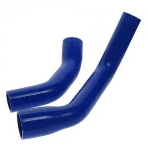 Патрубок ГАЗ-3302 дв.CUMMINS после 2012 г. радиатора комплект 2шт. синий силикон 13017005 MEGA POWER
