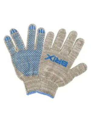 перчатки! х/б с покрытием ПВХ Точка (7 класс вязки, 4 нитки, серые)\ BRX0050006 BRIX