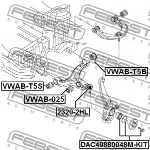 Подшипник ступицы передний VOLKSWAGEN AMAROK 2010- DAC49880048M-KIT DAC49880048M-KIT FEBEST