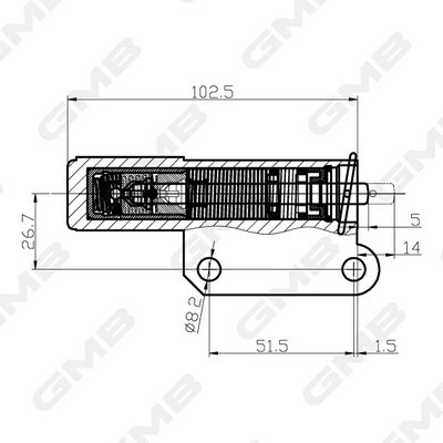 натяжитель ремня ГРМ!\ Mitsubishi Pajero 3.0 V6 94> GHAT129 GMB