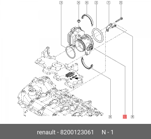 Дроссельная заслонка 8200123061 8200123061 RENAULT