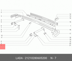 Проушина ВАЗ-2121,21213 буксирная задняя АвтоВАЗ 21210-2806052-00 LADA VAZ