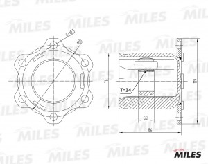 ШРУС внутренний AUDI A3/SKODA OCTAVIA/VW PASSAT/GOLF/TOURAN 1.9-3.2 03- (GKN 305 GA10008 MILES