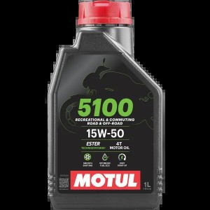 Масло моторное для 4-х тактных двигателей MOTUL 5100 ESTER 4T 15W50 п/синт.1л 104080 MOTUL