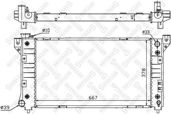 радиатор системы охлаждения!\ Chrysler Town&Country/Voyager 3.0 Dual AC 96-01 10-25618-SX STELLOX