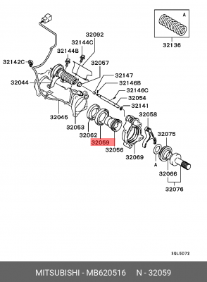подшипник муфты свободного хода!\ Mitsubishi Pajero 90> MB620516 MITSUBISHI