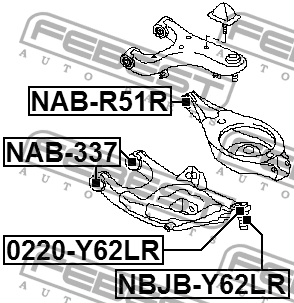 Опора шаровая задн подвески NISSAN PATROL Y62 2010.03- 0220-Y62LR 0220-Y62LR FEBEST