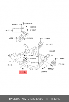 БОЛТ M12 219204D200 MOBIS