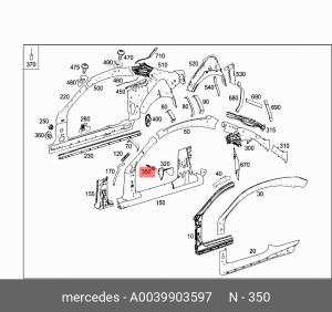 ЗАКЛЕПКА 0039903597 A 003 990 35 97 MERCEDES BENZ