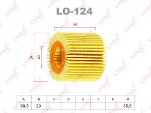 Фильтр масляный подходит для TOYOTA Avensis 1.6-2.0 08/Rav 4 2.0 08/Yaris 1.8 07 LO-124 LYNXAUTO