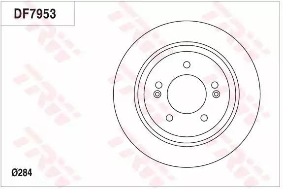 Диск тормозной задний KIA OPTIMA 2012- DF7953 DF7953 TRW
