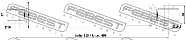 Амортизатор задний GAS.TWIN TUBE 04110-001R 04110-001R FEBEST