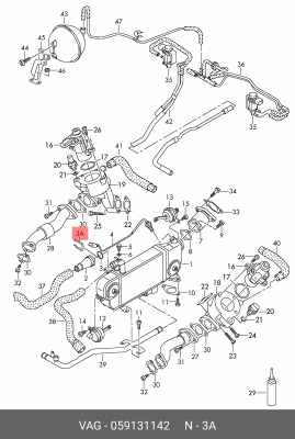 Зажим пружинный VW AUDI A6 (09-) OE 059 131 142 VAG