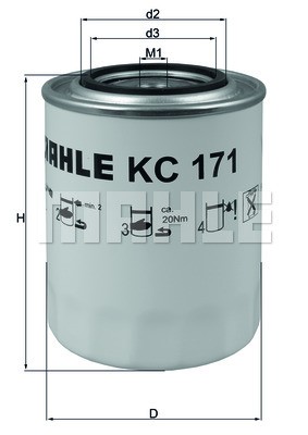 Фильтр топливный KC171 MAHLE KNECHT