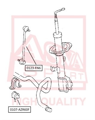 ВТУЛКА ПЕРЕДНЕГО СТАБИЛИЗАТОРА D25 TSB-AZR60F TOYOTA 0107AZR60F 0107-AZR60F ASVA
