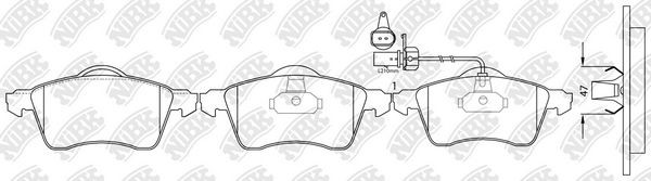 Колодки тормозные VW Transporter (90-03) передние (4шт.) NIBK PN0108W NIBK