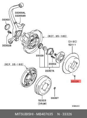 Заглушка MITSUBISHI Grandis (04-) диска тормозного заднего OE MB407635 MITSUBISHI
