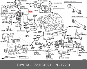 турбокомпрессор! правый\ Toyota Land Cruiser, Lexus LX450D/460/570 11-12 17201-51021 TOYOTA