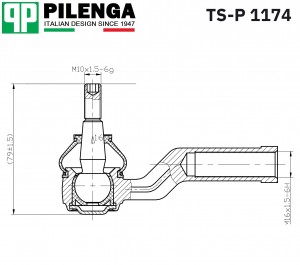 Рулевой наконечник левый FOCUS 2, C-MAX, VOLVO C30, S40, V50 TS-P1174 TSP1174 PILENGA