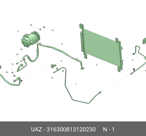 316300-813120230 ТРУБКА МУФТА-ИСПАРИТЕЛЬ 316300813120230 UAZ UAZ