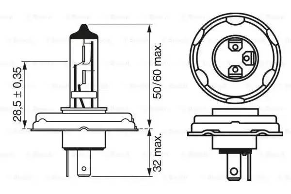 лампа! R2 Halogen 45/40W 12V P45T\ 1 987 302 021 BOSCH