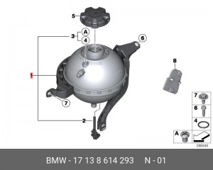 Бачок расширительный BMW 5 (F10) OE 17 13 8 614 293 BMW