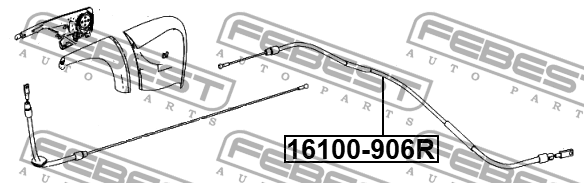 Трос ручника 16100-906R 16100906R FEBEST