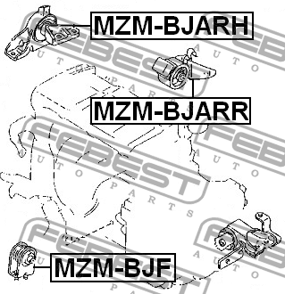 Опора двигателя задняя MAZDA 323 BJ 98-00 AT MZM-BJARR MZM-BJARR FEBEST