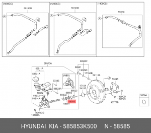 585853K500 УПЛОТНИТЕЛЬ ГЛАВНОГО ТОРМОЗНОГО ЦИЛИНДРА 585853K500 HYUNDAI