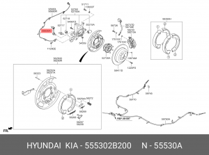 тяга стабилизатора заднего!\ Hyundai Santa Fe all 05> 555302B200 HYUNDAI