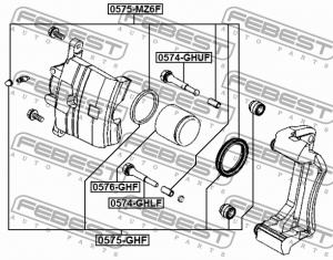 Ремкомплект суппорта переднего MAZDA 6 GH 2008-2013 0575-MZ6F 0575-MZ6F FEBEST