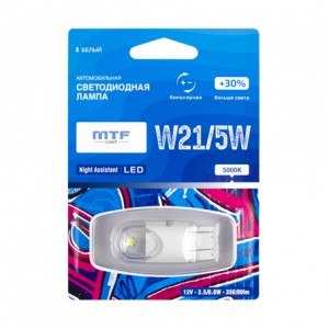 Лампа светодиодная 12V W21/5W W3x16q MTF NW215WW MTF
