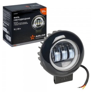 Фара светодиодная "AIRLINE" Pro 115х145х65 мм 30W 12/24V (круглая, четкая свет.  ALED017 AIRLINE