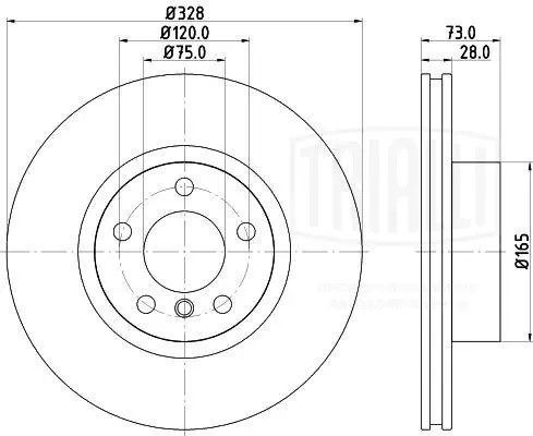 Диск торм. BMW X3 (F25) (10-)/X4 (F26) (11-) перед. d=328 (DF 263917)  2шт DF 263917 TRIALLI