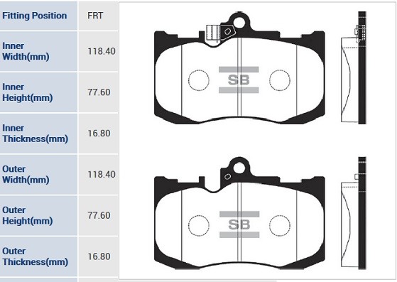 Колодки тормозные дисковые Lexus GS 450/460 06 SP1773 SP1773 SANGSIN