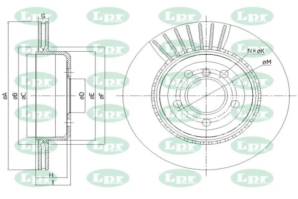Диск тормозной B2074V B2074V LPR