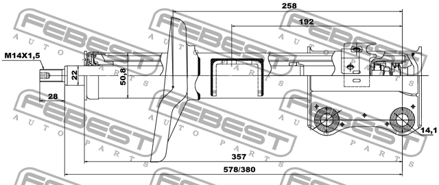 Амортизатор передн левый SUZUKI GRAND VITARA 05-14 07665534FL 07665534FL FEBEST