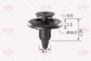 Клипса автомобильная [упаковка 10 штук] TOYOTA TJB1124 TJB1124 TATSUMI