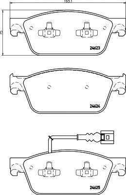 Колодки тормозные VW T5 (03-),Multivan (03-) передние (4шт.) TEXTAR 2462301 TEXTAR