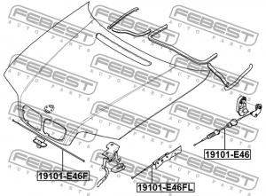 Трос капота BMW 3 E46 19101-E46 19101-E46 FEBEST