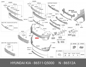 KIA SELTOS (2019>) ВЕРХНЯЯ ЧАСТЬ 86511Q5000 HYUNDAI KIA