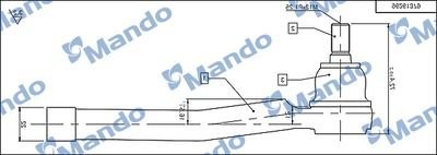Наконечник рулевой тяги CHEVROLET Rezzo (00-08) правый MANDO DSA020620 MANDO
