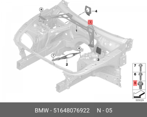Болт с шестигранной головкой с шайбо 07129908636 51648076922 51 64 8 076 922 BMW