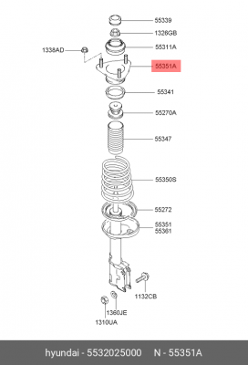 опора амортизатора заднего!\ Hyundai Accent 99> 5532025000 HYUNDAI
