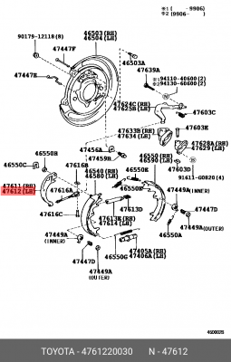 рычаг регулировки торм. колодок задних!\ Toyota 47612-20030 TOYOTA