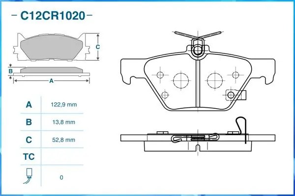 Тормозные колодки задние Low Metallic C12CR1020 C12CR1020 CWORKS
