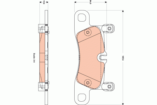 Колодки задние PORSCHE CAYENNE 2010- GDB1876 GDB1876 TRW
