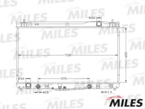Радиатор (паяный) TOYOTA CAMRY (01- ) 3.0 AT ACRB370 ACRB370 MILES