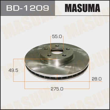 Диск тормозной TOYOTA Corona (97-03) передний (1шт.) MASUMA BD1209 MASUMA