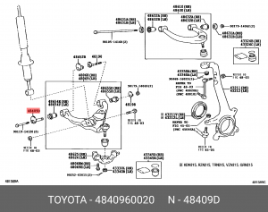Эксцентрик регулировки развала колес TOYOTA LC120 02- TOYOTA 48409-60020 48409-60020 TOYOTA